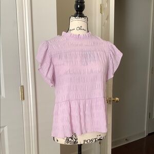 Lavender Tiered Smocked Blouse